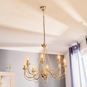 Domiluce Gouden kroonluchter Retro, met acht lampen