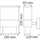WOFI LED buiten wandlamp Diego, zwart, huisnummer lamp