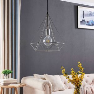 Lindby Chromen hanglamp Nael in kooi-vorm