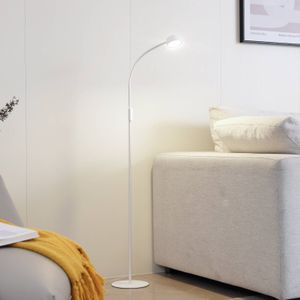 Lindby - Maori LED Vloerlamp - Wit - Plastic en Metaal