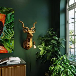 KARE Animal Goat wandlamp met stekker, goud