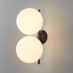 FLOS IC C/W1 Dubbele wandlamp zwart Ø 20 cm