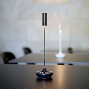 Sigor Nucandle LED oplaadbare tafellamp, zwart, IP54, dimbaar Nucandle,, zwart, Woon-/ Eetkamer, Aluminium