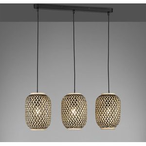 FISCHER & HONSEL Hanglamp Hummel van bamboe, 3-lamps