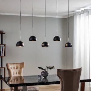Luminex Cool hanglamp, 5-lamps lang, zwart