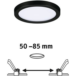 Paulmann Areo LED paneel rond zwart 3000K Ø11,8cm