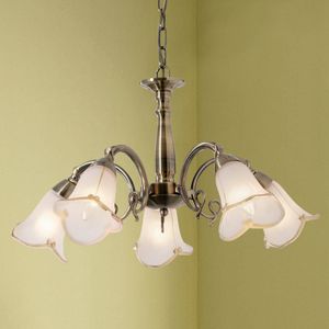 ORION Hanglamp Calla, oudmessing, 5-lamps