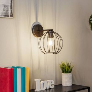 SIGMA Wandlamp Madam, zwart, met een kooi-kap