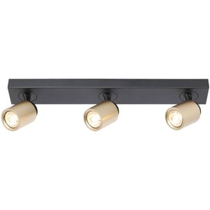 Freelight - Razza - Plafondspot - Zwart/Goud - 3-Lamps - 61 cm