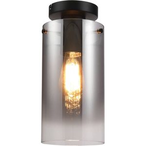 Freelight Ventotto plafondlamp, zwart/rook, Ø 15 cm, glas