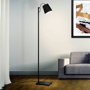 EGLO Lacey vloerlamp - E27(excl) - 159 cm - Hout/Staal - Zwart/Bruin