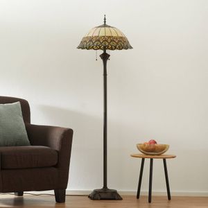 Clayre&Eef Frieda - staande lamp met Tiffany-scherm