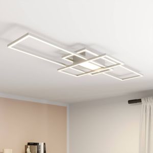 Lindby - LED Plafondlamp- met Dimmer - 1licht - Aluminiu - Silicone - H: 6.5 cm - Mat Nikke - Wit