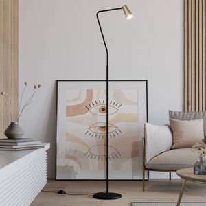 Lucande - vloerlamp - 1licht - metaal - H: 161 cm - GU10 - messing, goud, zwart