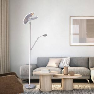 PURE Mutil LED vloerlamp, leeslamp, zilver