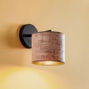 EMIBIG LIGHTING Wandlamp Jari stoffen kap, rosé-goud