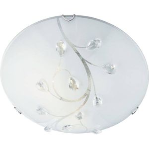 Searchlight Glas-plafondlamp Flush Flower, Ø 30cm