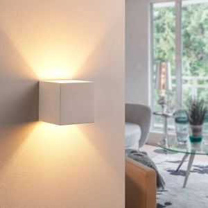 Moderne wandlamp wit rond 2-lichts - Sandy Moderne wandlamp wit rond 2-lichts - Sandy