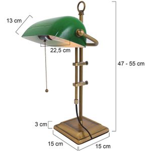 Steinhauer Bureaulamp Ancilla, verstelbaar brons/groen