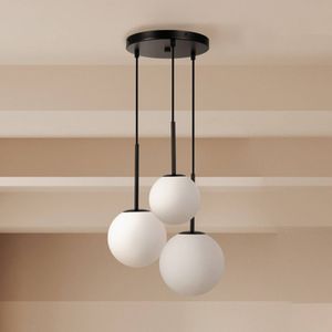 Hanglamp Maytoni Basic vorm, zwart, Ø 40 cm, 3-lamps glas