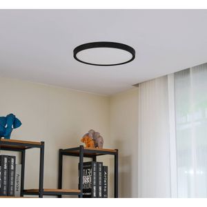 Lindby LED plafondlamp Pravin, Ø 40 cm, 3.000 K, zwart