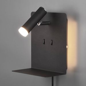 Trio Lighting LED wandlamp Element met schap zwart mat