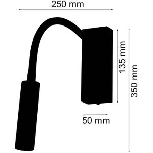 Busch LED wandlamp Rocco, chroom Flexarm grijs