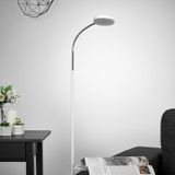 Lindby LED vloerlamp Milow, wit, 140 cm hoog, voetschakelaar