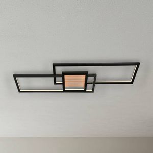 Lindby LED plafondlamp Emiljan, zwart, metaal, dimbaar