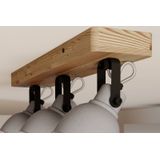 Lindby Spot Mitis, 50 cm, 3-lamps, grijs, hout, beton, GU10