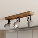 Lindby Mitis plafondlamp, dennenhout, 3-lamps