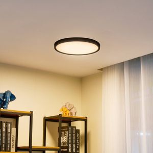 Lindby LED plafondlamp Pravin, Ø 40 cm, CCT, zwart