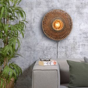 Good & Mojo GOED & MOJO Bali wandlamp van bamboe, Ø 44 cm