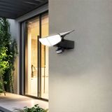 Lindby LED wandlamp op zonne-energie Naelin, zwart, sensor, IP44