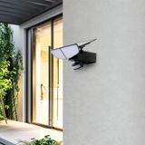 Lindby LED wandlamp op zonne-energie Naelin, zwart, sensor, IP44