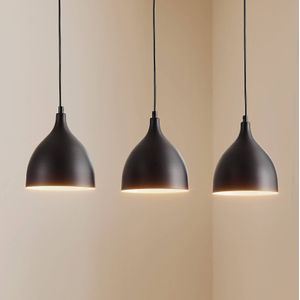 Luminex Nanu metalen hanglamp, zwart, 3-lamps