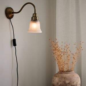 PR Home wandlamp Emmi, messingkleurig antiek, Ø 12 cm