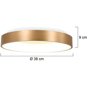 Steinhauer LED plafondlamp Ringlede, 2.700 K Ø 38 cm goud