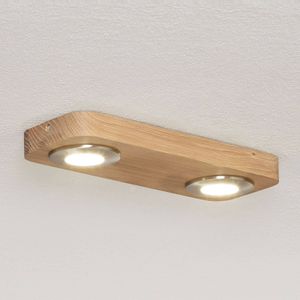 Spot-Light LED plafondlamp Sunniva in natuurl. houten ontwerp