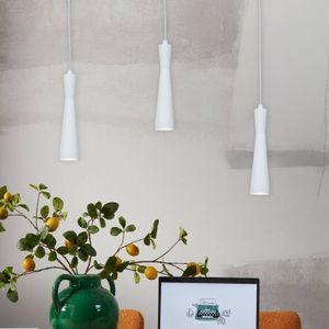 it's about RoMi Hanglamp Bordeaux - Wit - 6x6x26cm - Modern - Hanglampen Eetkamer, Slaapkamer, Woonkamer