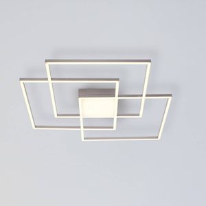 JUST LIGHT. LED plafondlamp Asmin, CCT, staal, 75x75cm