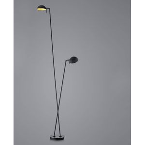 HELL LED vloerlamp Samy 2-lamps 180cm zwart/goud