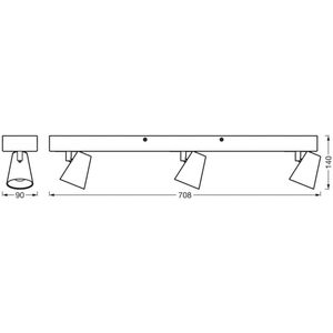 OSRAM LED plafondlamp NEPTUNE CLICK-SELECT, 3 spots, wit CLICK-SELECT, wit / opaal, Woon-/ Eetkamer, metaal, Modern, LED plafondlamp