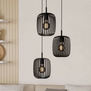 EGLO Romazzina hanglamp, Ø 46 cm, zwart, 3-lamps, staal