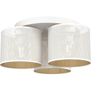 Euluna Plafondlamp Jovin met drie kappen, wit/goud