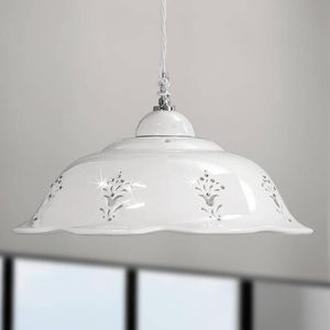 Ceramiche Hanglamp Guiliano, dimbaar, wit / opaal, Woon-/ Eetkamer, Keramiek, Landelijk, hanglamp