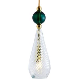 EBB & FLOW Smykke M goud kristal swirl klimop groen