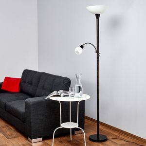 Lindby Uplighter Elaina met leeslamp, roest