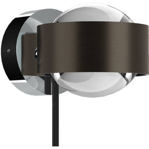 Top Light Puk! 80 Wall LED spot lenzen helder bruin/chroom