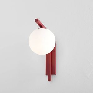 ALDEX Zac wandlamp, opaal/wijnrood, 1-lamp
